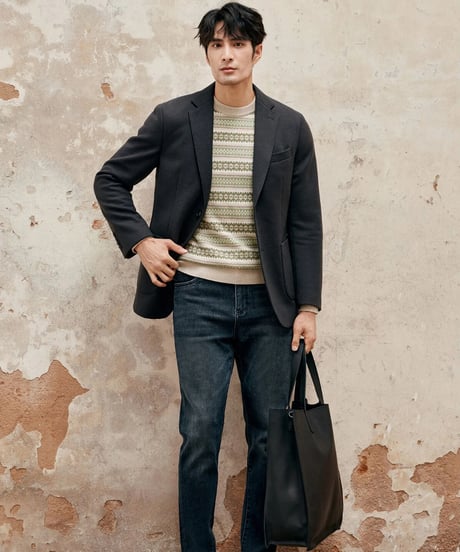 fair isle jacquard cashmere wool sweater　SH2342