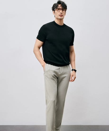 stretch elastic waist pants /2color　SH2496