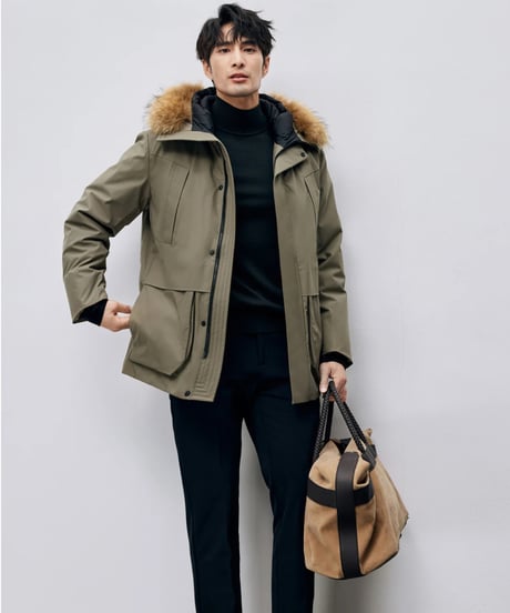 white goose hooded down jacket /2color　SH2433