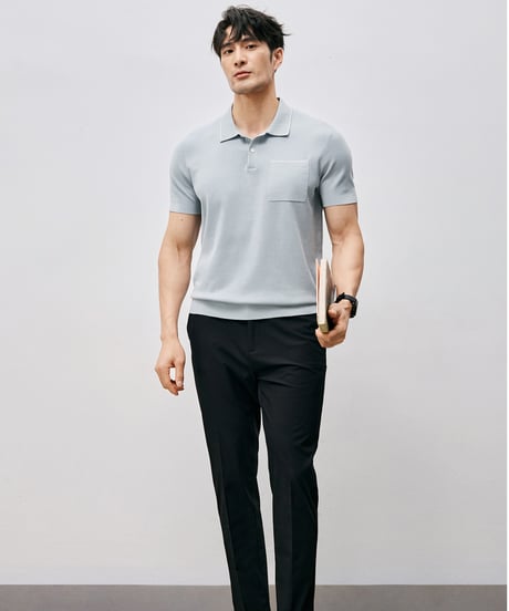 cotton knit polo shirt /2color　SH2534