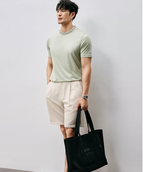 single pleated linen shorts　SH2529