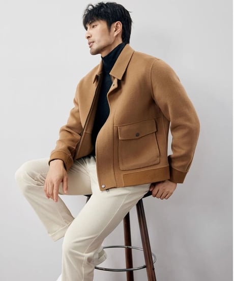 short jacket lapel wool /3color　SH2243