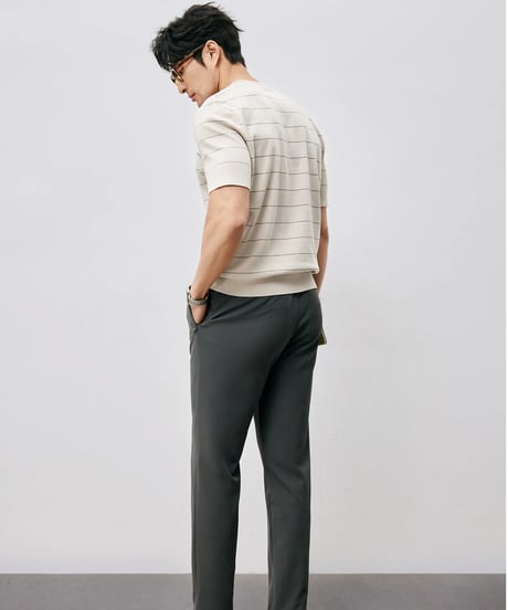 stretch elastic waist pants /2color　SH2496
