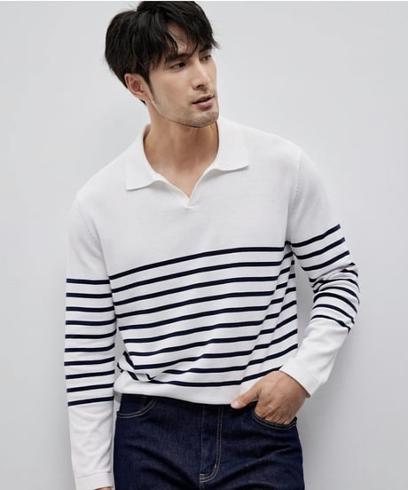 striped V neck sweater　SH2148