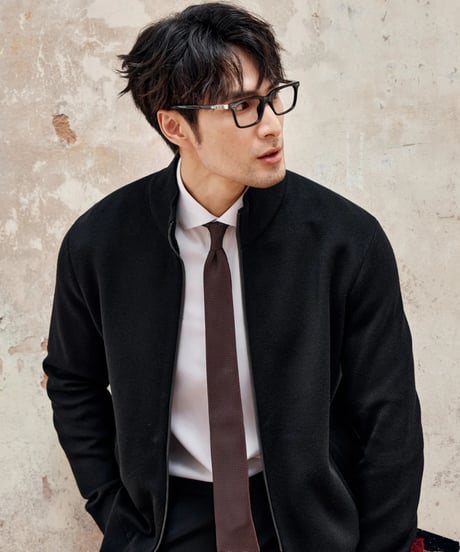 wool stand collar knit jacket /2color　SH2343