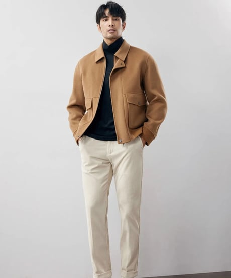 short jacket lapel wool /3color　SH2243