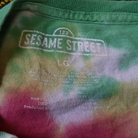 "Rasta color COOKIE MONSTER"Used T-Shirt