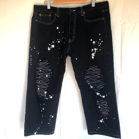 ブラックデニムパンツ　M-0014