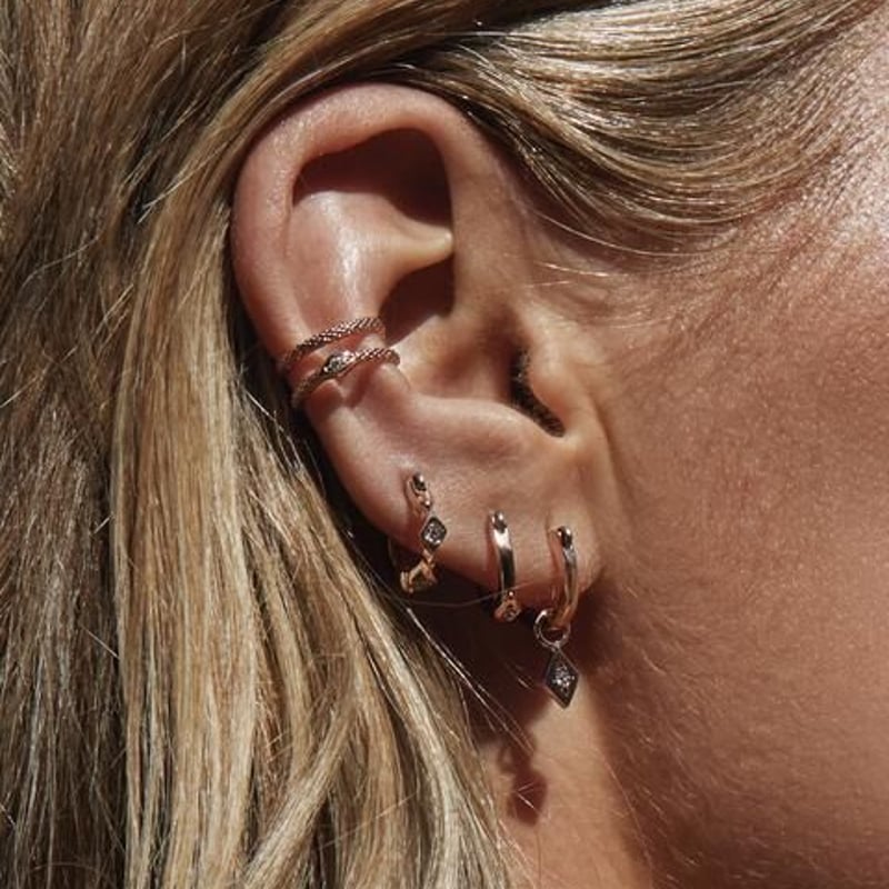 Luv AJ イビルアイフープハギーズピアス・ローズゴールド Luv AJ イビルアイフープハギーズピアス・ローズゴールド