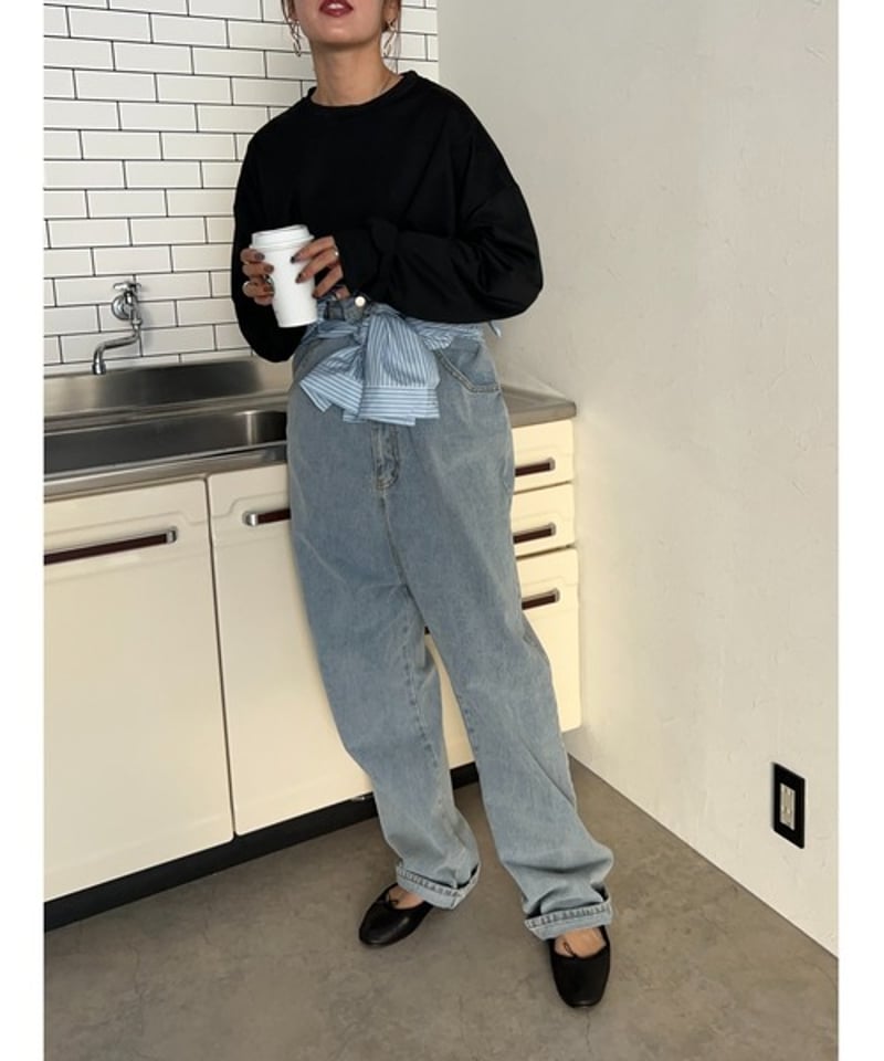 shirt & denim allinone | owndaily