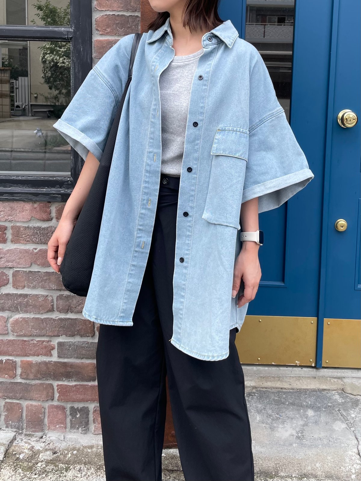 half sleeve denim shirt | owndaily