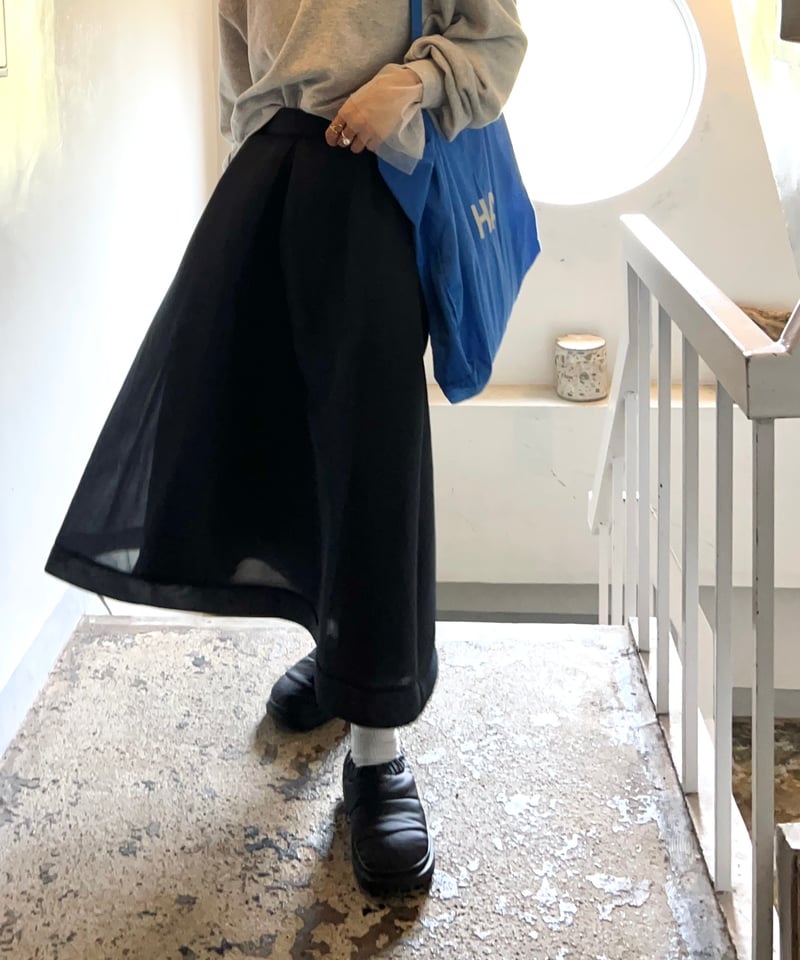 sheer layered flare skirt | owndaily