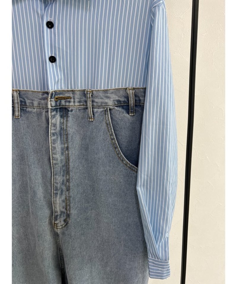 shirt & denim allinone | owndaily