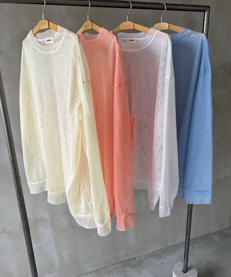 mesh long T-shirt/4color | owndaily
