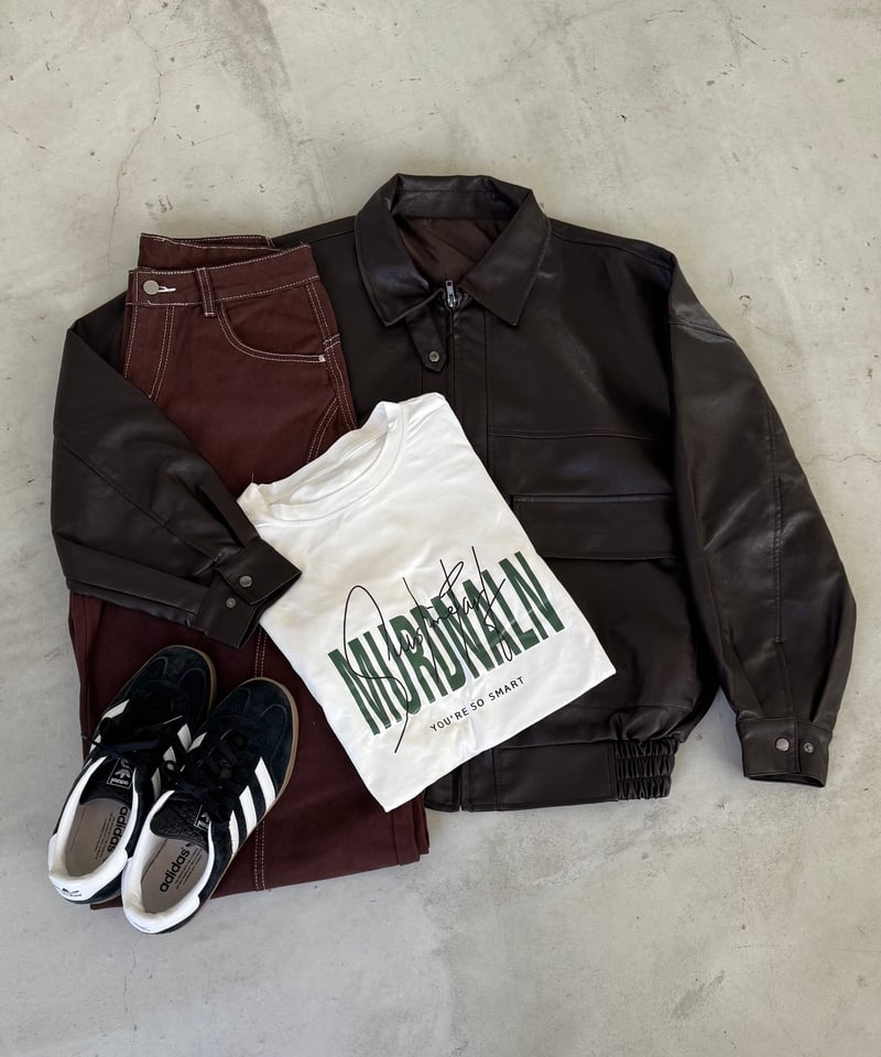 big silhouette eco leather jacket/2color | ownd big silhouette eco leather jacket/2color | ownd