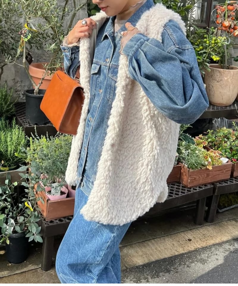 ルプコ Fluffy eco fur vest レディース｜毛皮・ファーコート