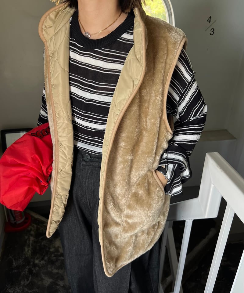 reversible vest（boa × quilting）/2color | owndaily