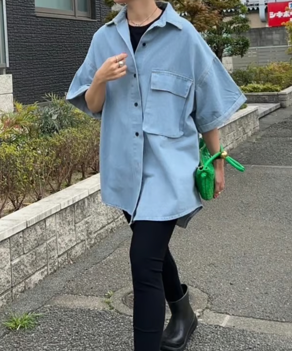 half sleeve denim shirt | owndaily