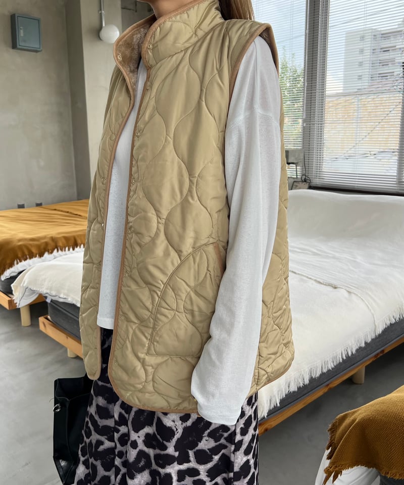 reversible vest（boa × quilting）/2color | owndaily