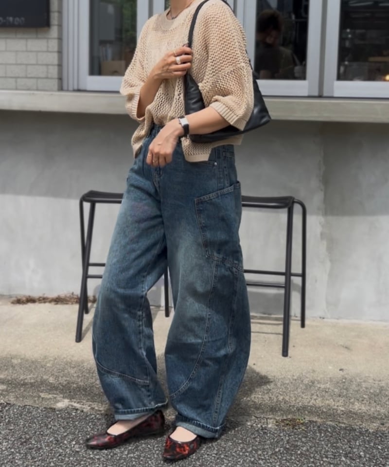 curve denim pants お値下げ不可 big pocket curve denim pants | owndaily