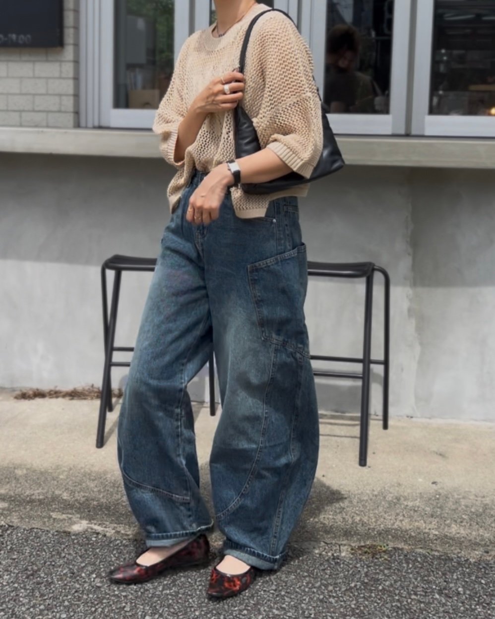 big pocket curve denim pants | owndaily