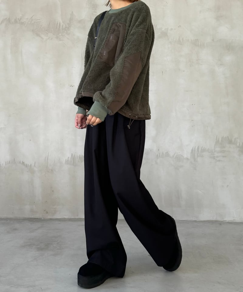 ★OY★ODOLLY BACK POCKET LOOSE BAGGY PANTS - BLACK★正規品 tag baggy pants/2color | owndaily