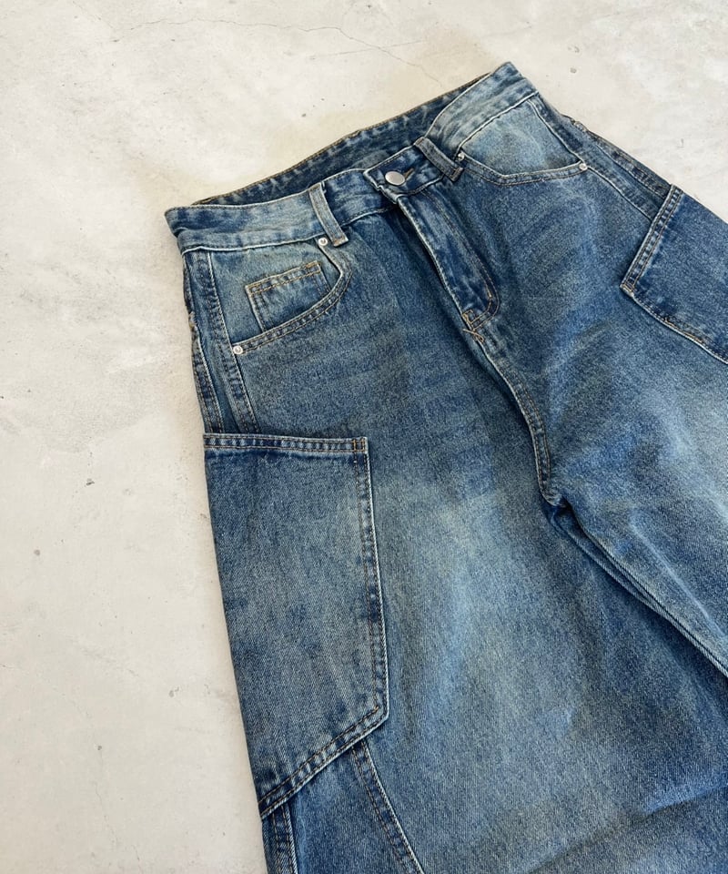 curve denim pants お値下げ不可 big pocket curve denim pants | owndaily