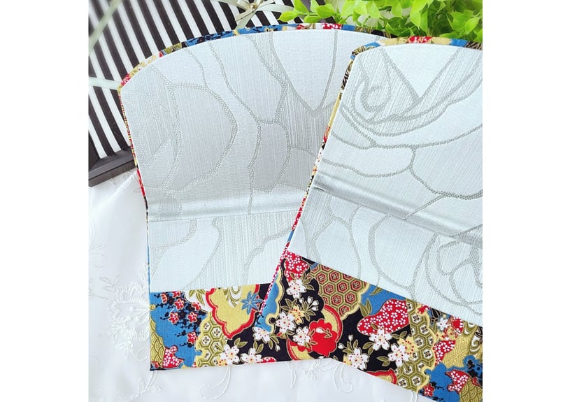 和柄ふくさ｜サテングリーン＆千鳥格子｜着物にも合う上品デザイン