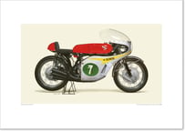 A2規格サイズ愛蔵版プリント 1966-67 Honda RC166 *Fully cowled / #3004123HQ