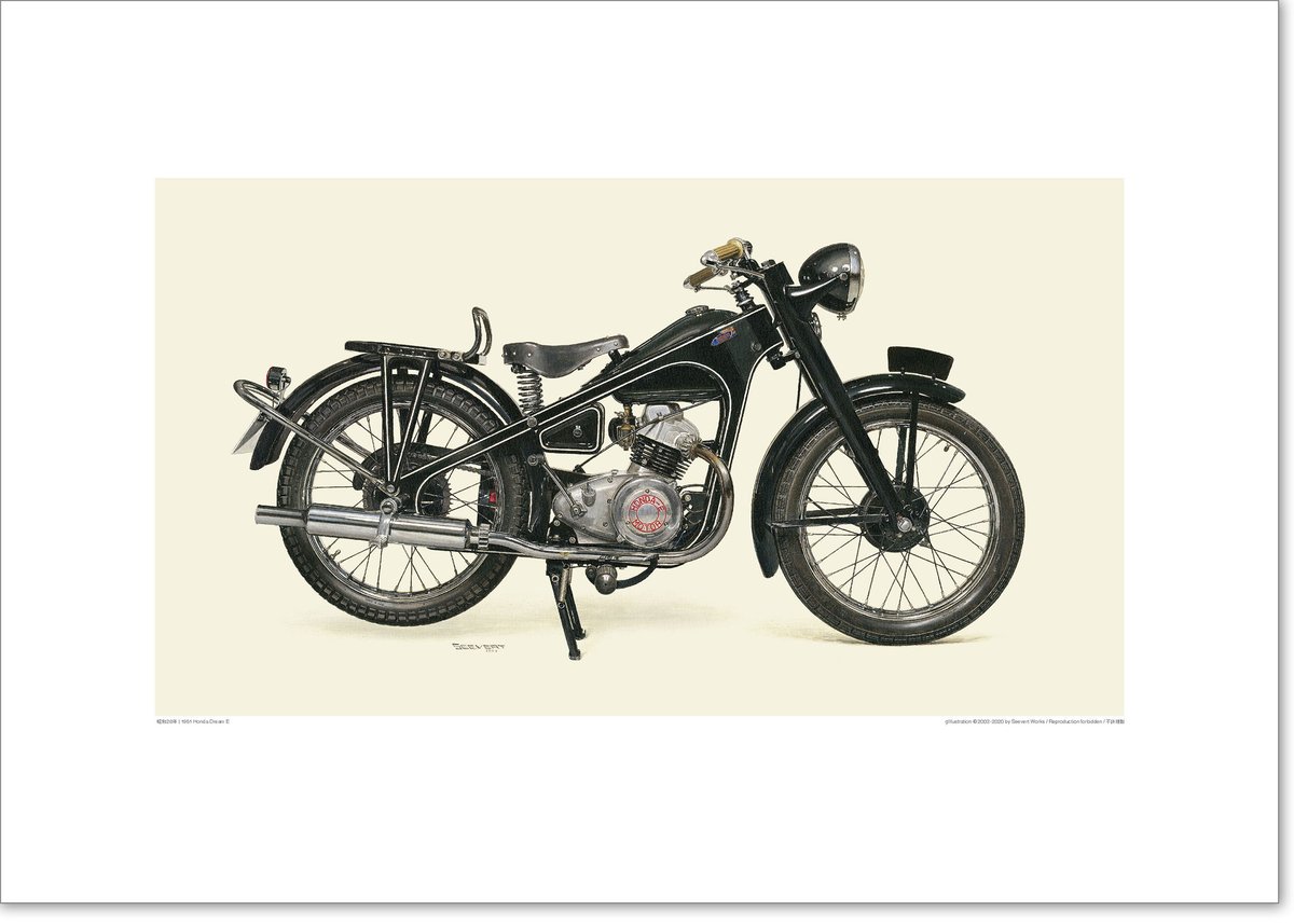 DATA Dream 1948-1988 HONDA R&D 新品（未開封） A2規格サイズ愛蔵版プリント 1951 Honda Dream E型 / #2101002H