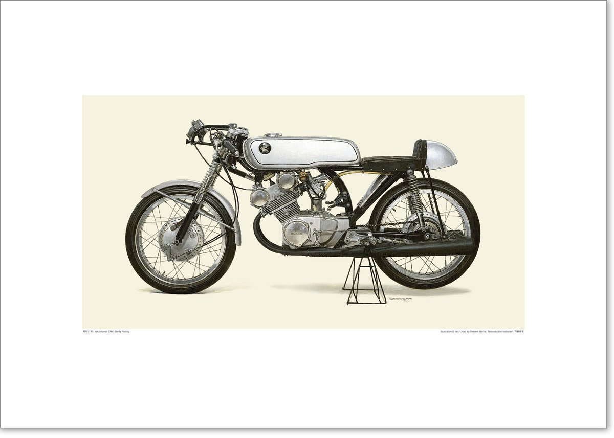 A2規格サイズ愛蔵版プリント 1962 Honda CR93 Benly Racing /