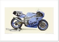 A2/B2規格サイズ愛蔵版プリント  1985 YAMAHA FZR750 (0W74) - Shiseido Tech21 Racing Team / #2804112HQ