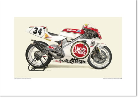 A2/B2規格サイズ愛蔵版プリント 1993 SUZUKI RGV-Γ500 (XR79) - Team Lucky Strike Suzuki / #2901121HQ