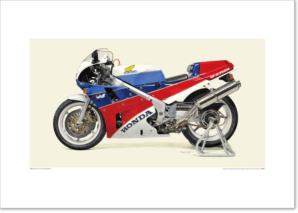 A2規格サイズ愛蔵版プリント 1987 Honda VFR750R/RC30 / #21010