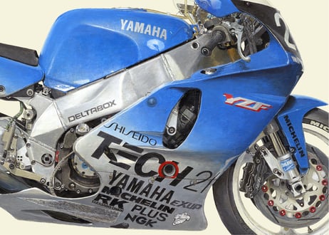 A2/B2規格サイズ愛蔵版プリント  1990 YAMAHA YZF750 (0WB7) - Shiseido Tech21 Racing Team / #3310136HQ