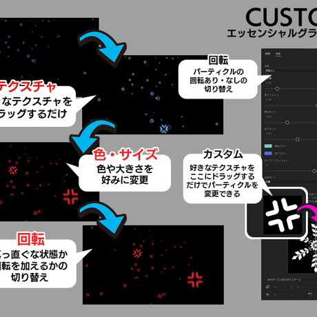 【MOGRT】Prで制御可能なパーティクルSet 30種類