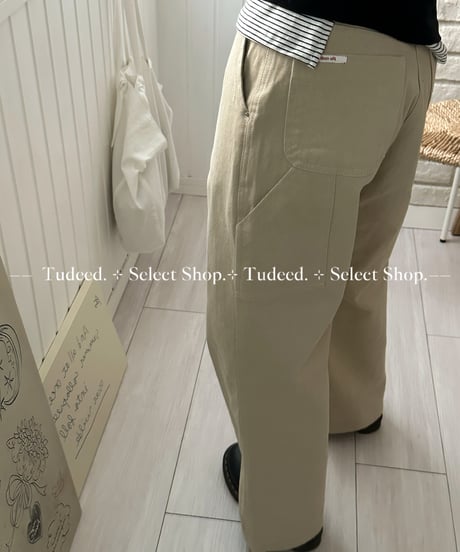 ベージュワークデニムパンツ