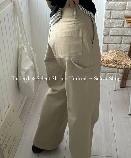 ベージュワークデニムパンツ