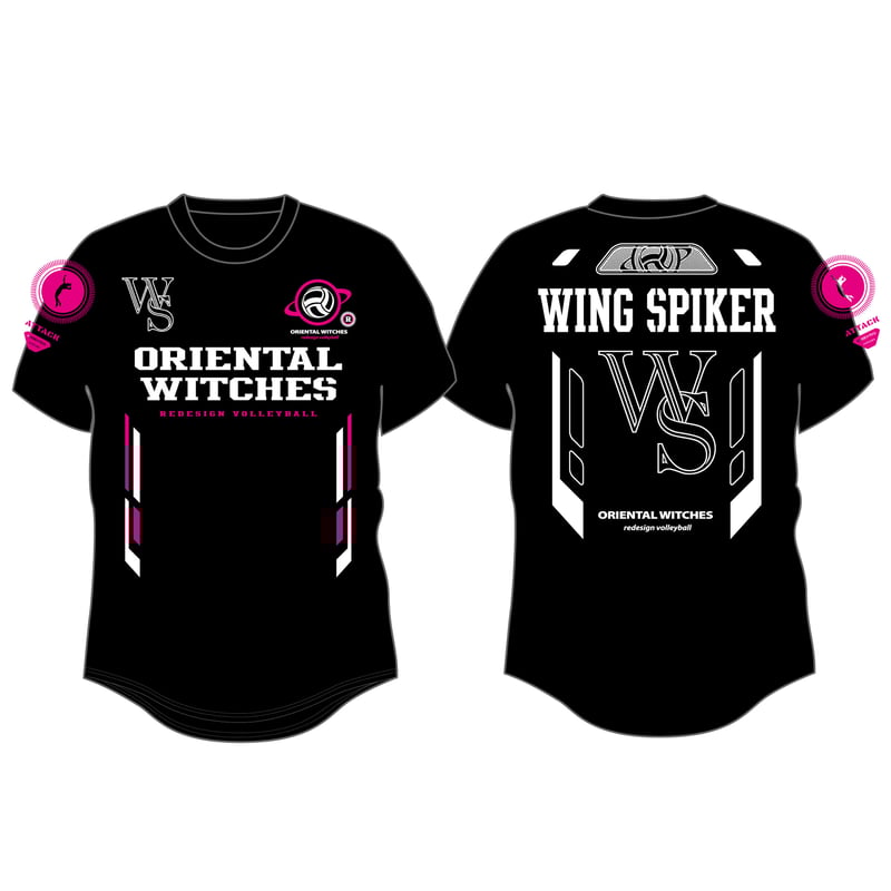 WING SPIKER ブラック（ホワイト×ホットピンク） | ORIENTAL WITCHES