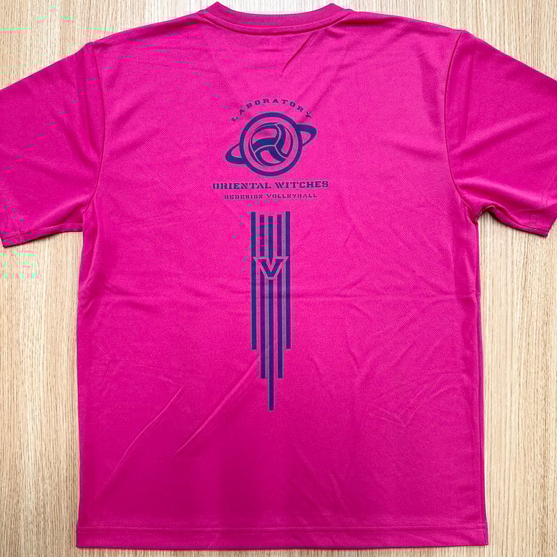 EIGHTEEN VNECK ホットピンク（ネイビー×ホワイト） | ORIENTAL