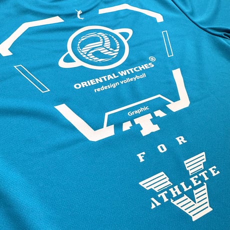 ドライフィットロングスリーブTシャツ2025 ターコイズ（ホワイト×レッド）