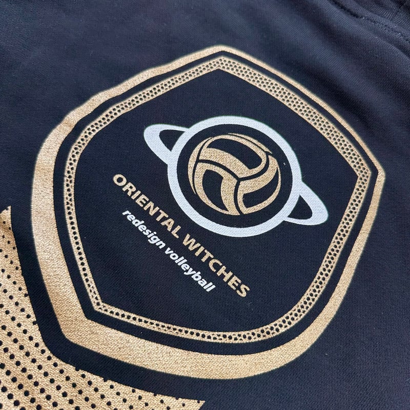 フーディー コットンスウェット スーツ ブラック（ゴールド×ホワイト