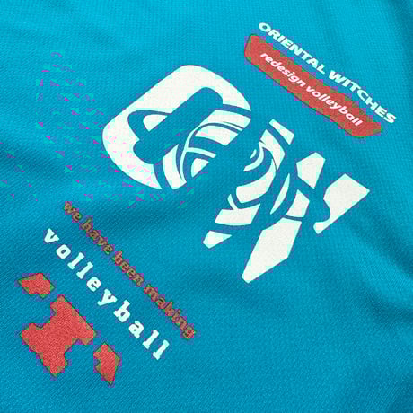 ドライフィットロングスリーブTシャツ2025 ターコイズ（ホワイト×レッド）