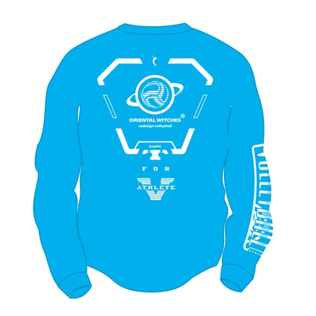 ドライフィットロングスリーブTシャツ2025 ターコイズ（ホワイト×レッド）