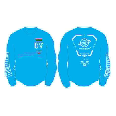 ドライフィットロングスリーブTシャツ2025 ターコイズ（ホワイト×レッド）