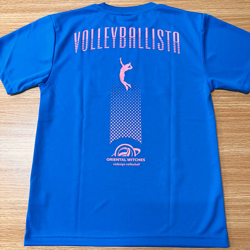 清静シャツバレー VOLLEYBALLISTA ミディアムブルー（ローズピンク×ホワイト