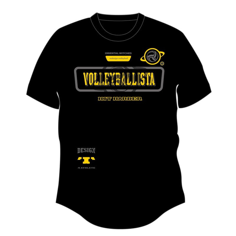 新品未開封　リガヴィル　黒鷲旗　73rd バレーボールシャツ O VOLLEYBALLISTA ブラック（ダークグレー×サンイエロー