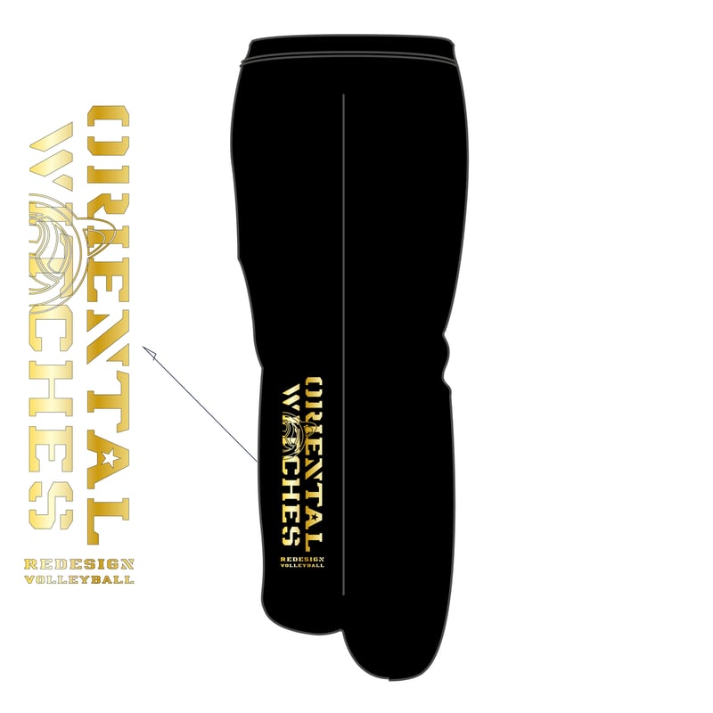 コットンスウェット ロングパンツ ブラック(ゴールド×ホワイト コットンスウェット ロングパンツ ブラック(ゴールド×ホワイト