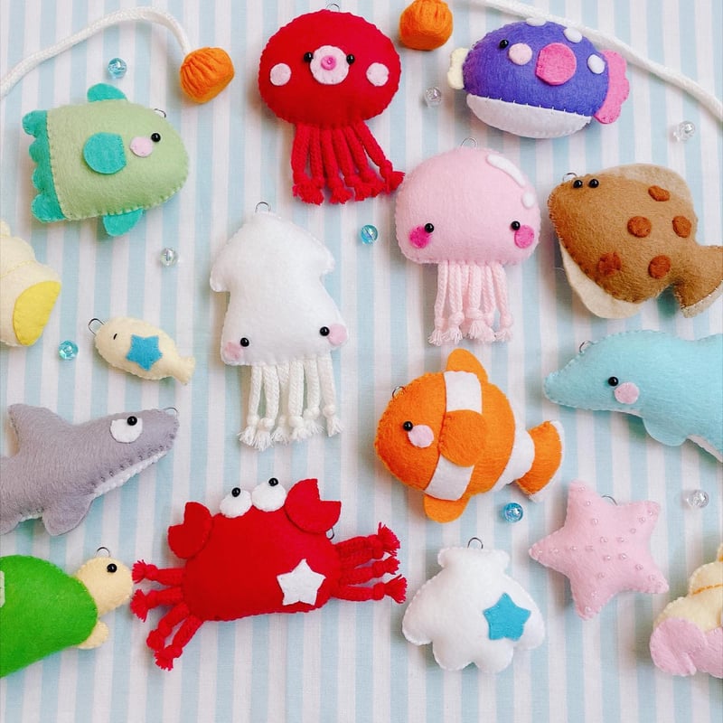 ☆フェルトおもちゃ☆魚釣りセット さかな釣りセット | フェルトままごと | nana's mamagoto