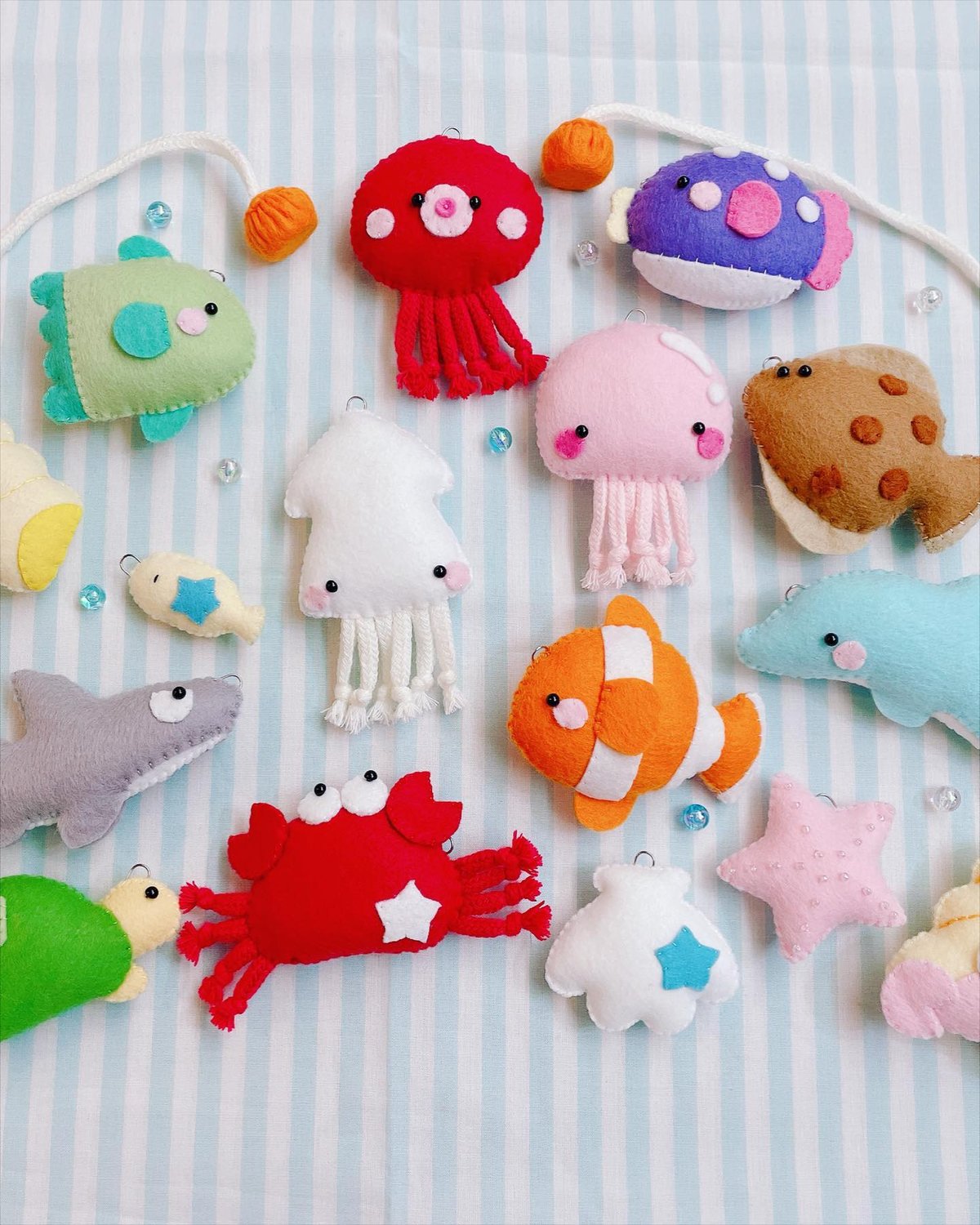 ☆フェルトおもちゃ☆魚釣りセット フェルト魚釣りスペシャルセット *:・ - chu-m〔チューム